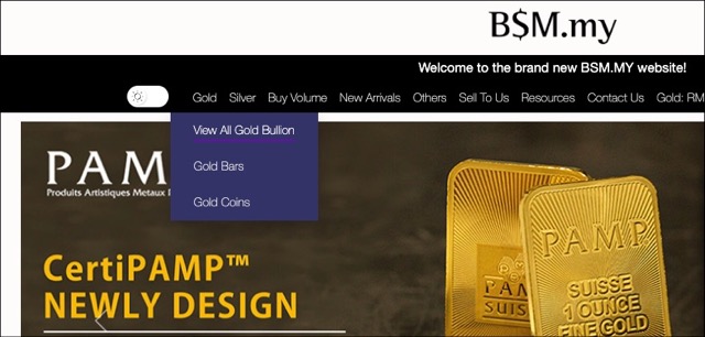 BSM navigation menu